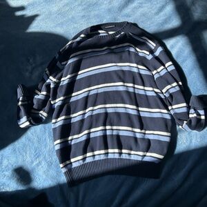 Brandy Melville Blue-Striped Over-Sized Sweater